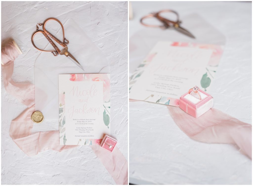 styled shoot invitation suite details 