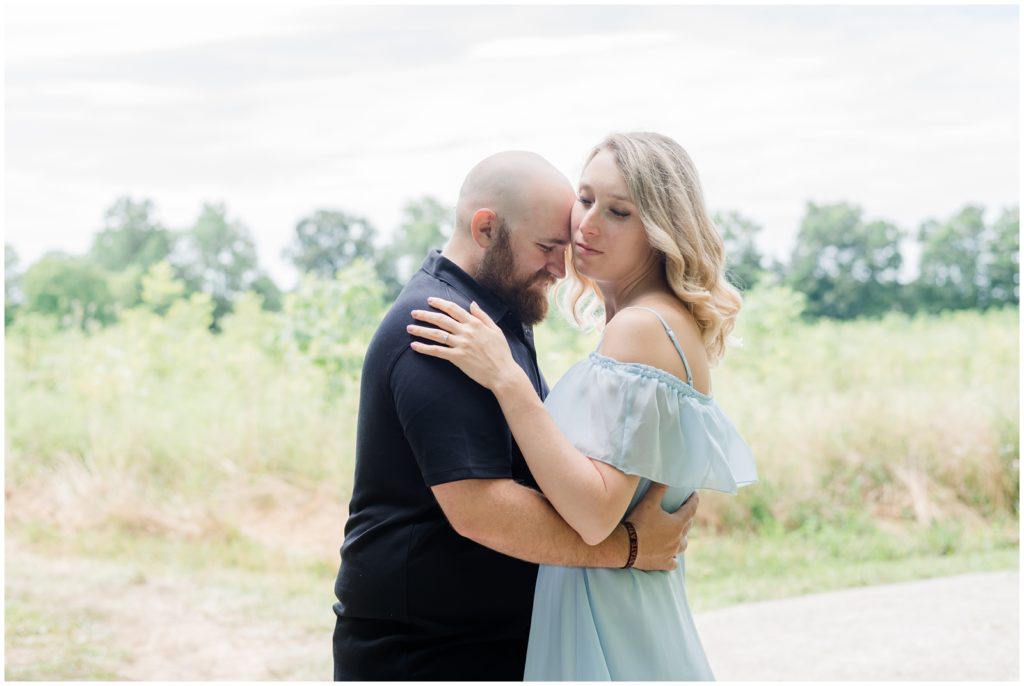 couple during engagement pictures 