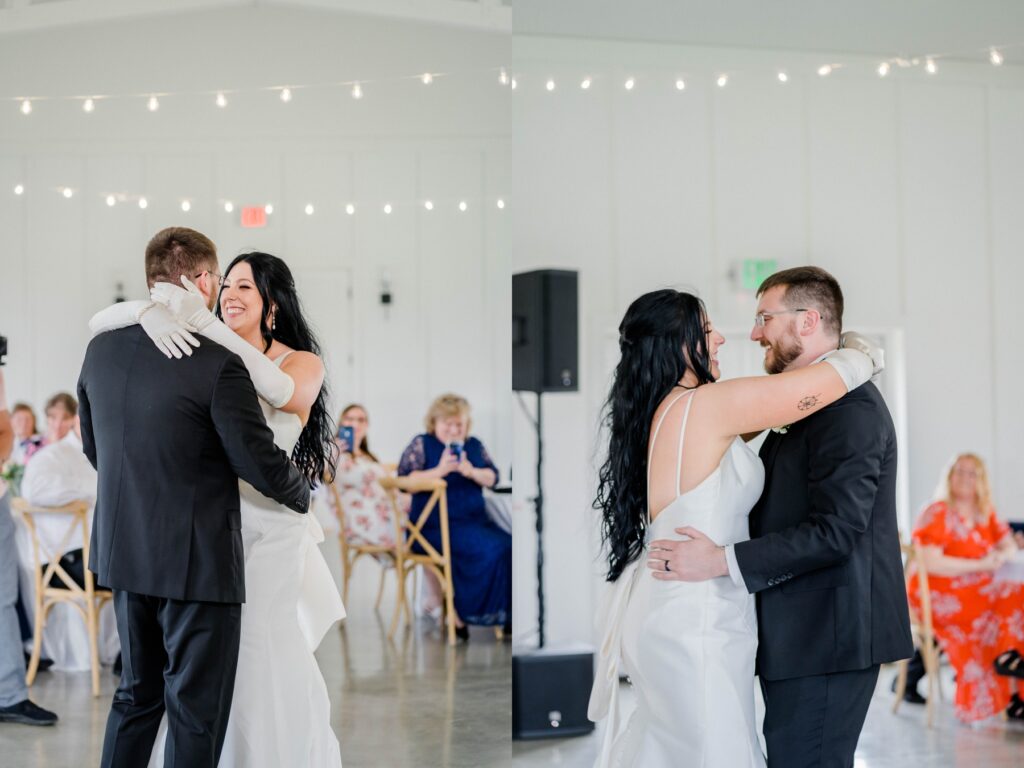 Bryce and Emma sharing their first dance 