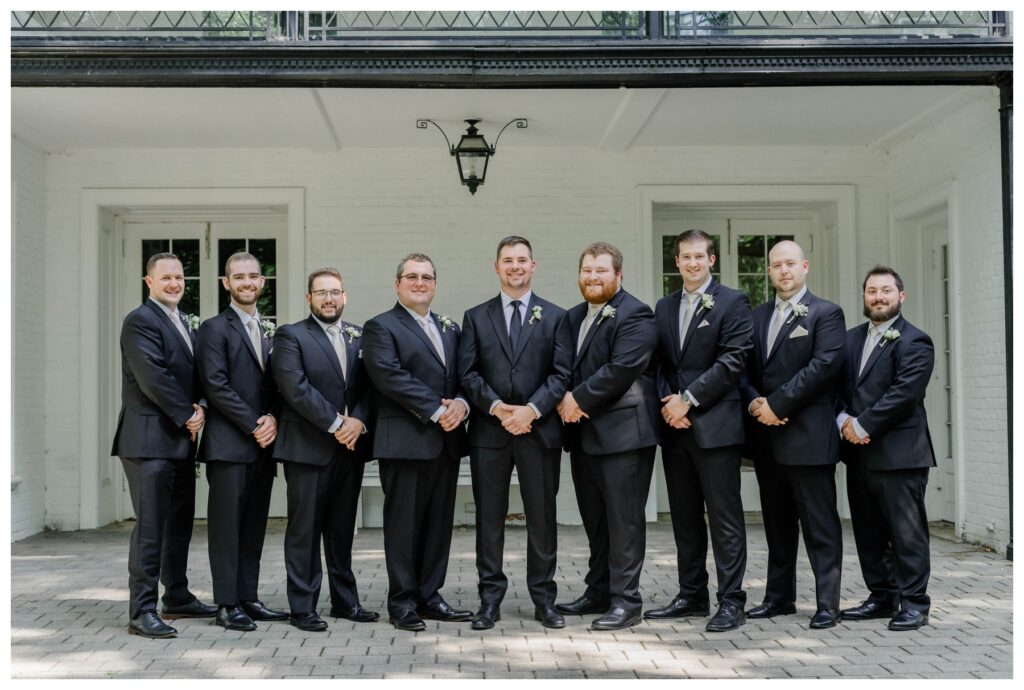Mike and the groomsmen smiling at the camera, Toledo Ohio 