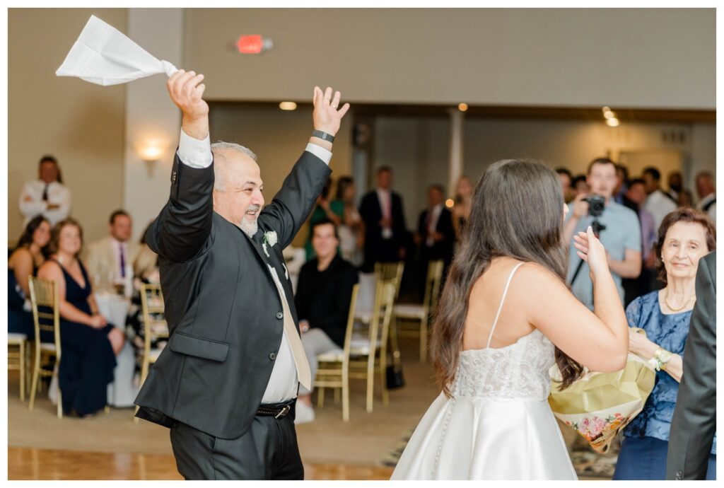the brides dad surprising her with a Persian dance 