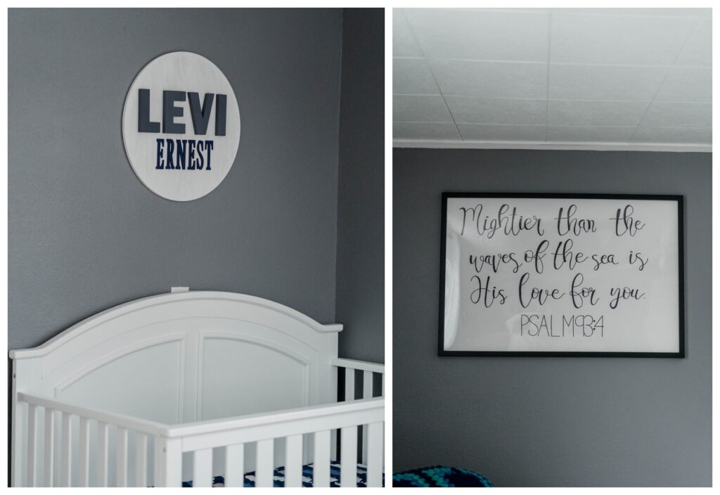 Nursery decorations in family's home 