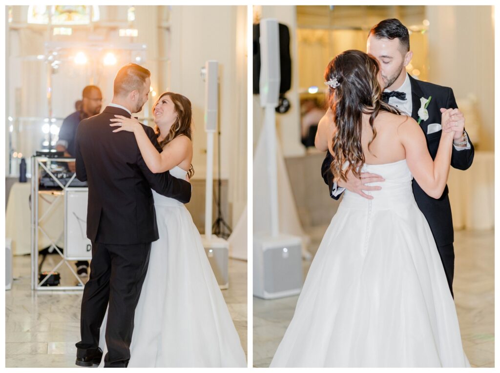 Bride and Groom sharing their first dance at The Westin in Downtown Columbus 