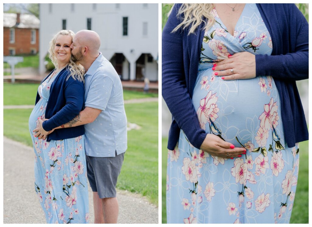 Mom in a flowy dress during a maternity session in Columbus, Ohio
